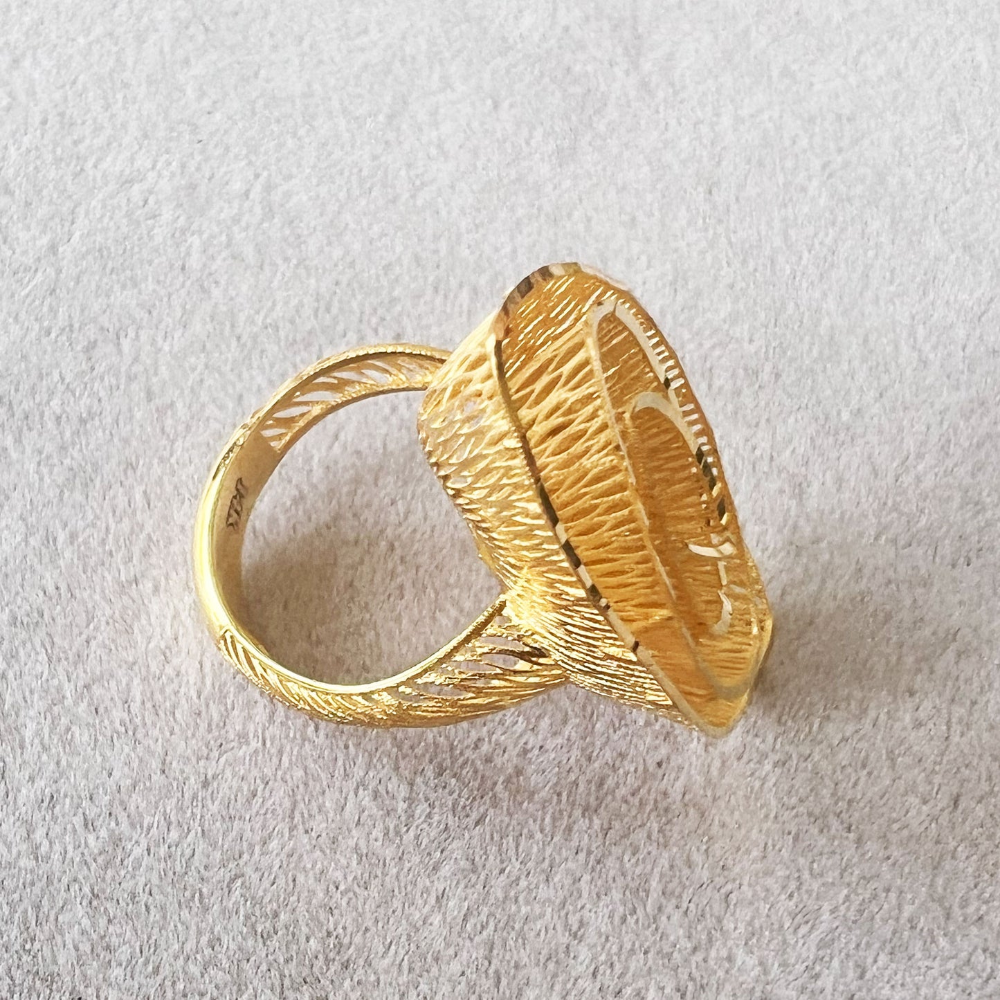 14 ayar Altın Örgü Vintage Sarmal Yüzük