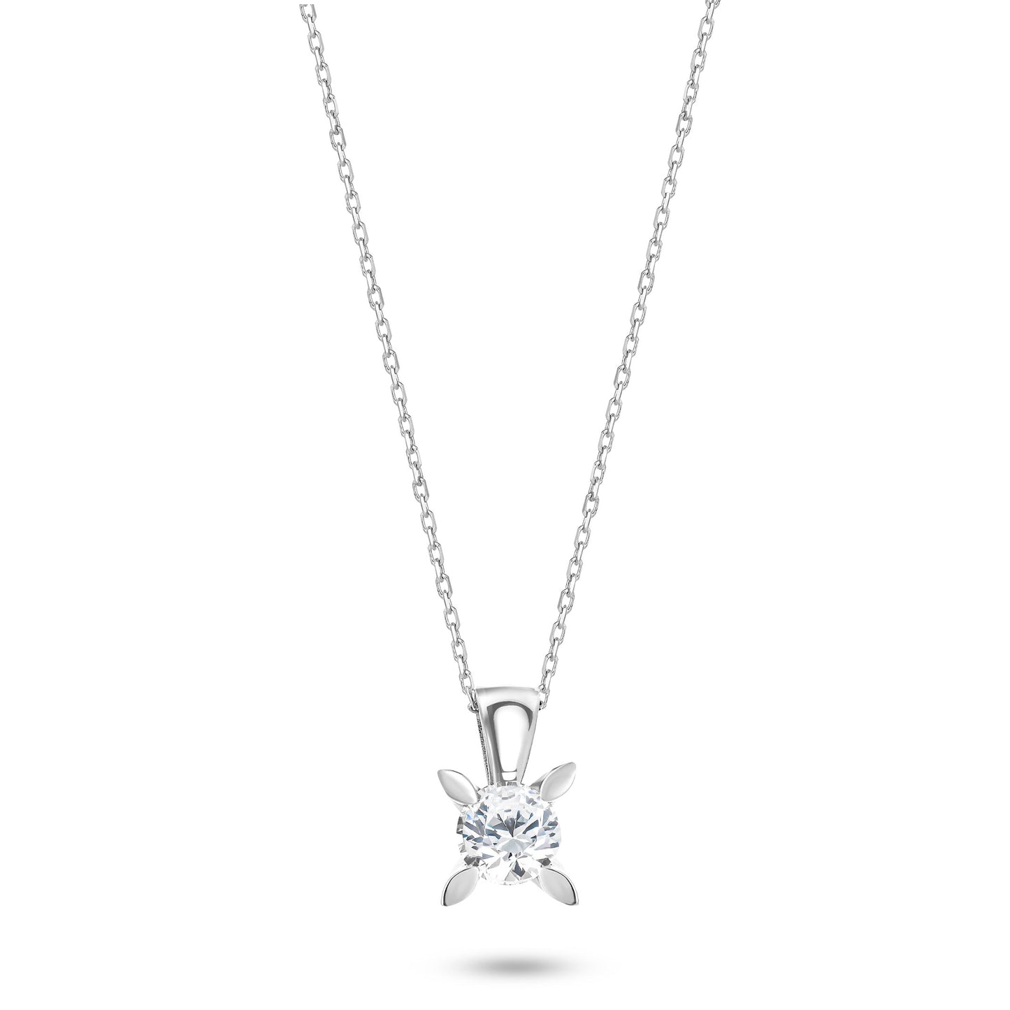 0.27 Karat Pırlanta Tektaş Kolye Badem Tırnak KL0000307
