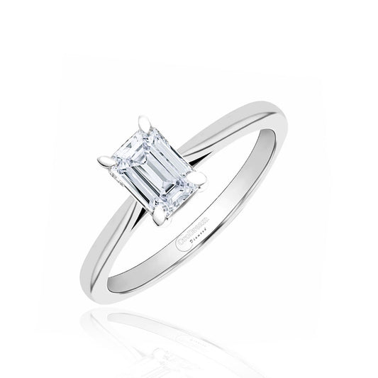 0.50 Karat Emerald Kesim Pırlanta Tektaş Evlilik Teklifi Yüzüğü
