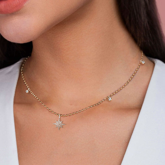 0.20 Karat Kutup Yıldızı Pırlanta Minimalist Kolye KL0000349